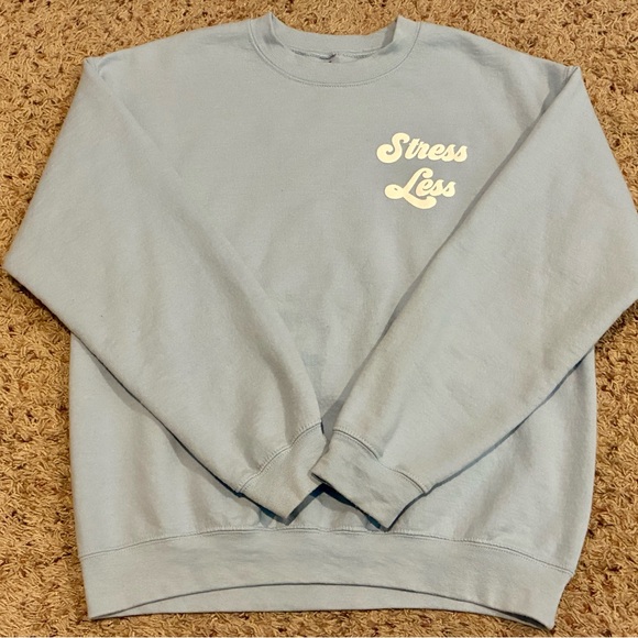 Women’s Altar’d State Revival Stress Less Blue Sweatshirt Small S - Picture 1 of 3